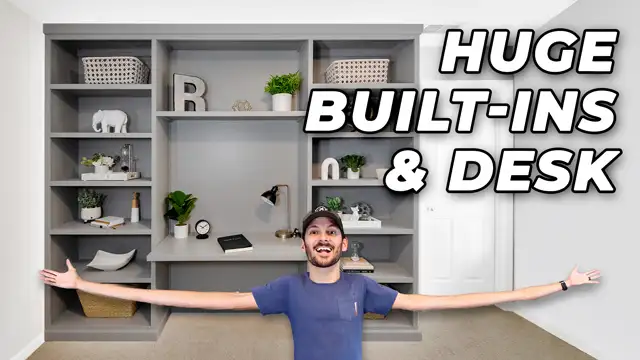 How We Built A DIY Built In Desk and Storage
