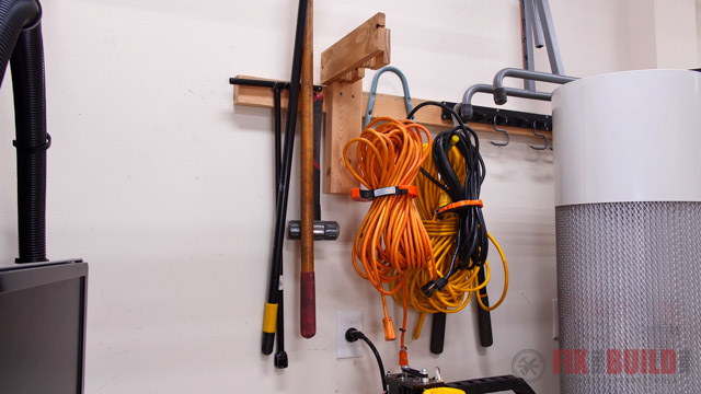 tools stored on wall