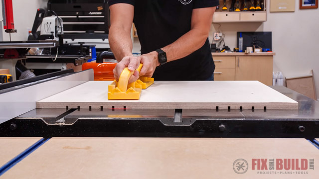 cutting dados into plywood on table saw