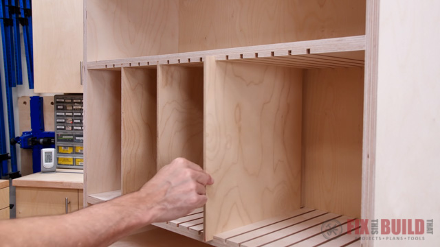 putting dividers into tool cabinet
