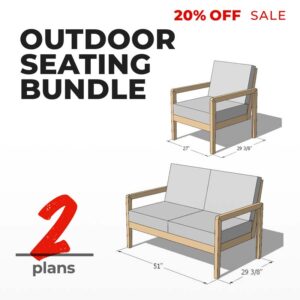 Modern Outdoor Sofa & Chair plans Combo