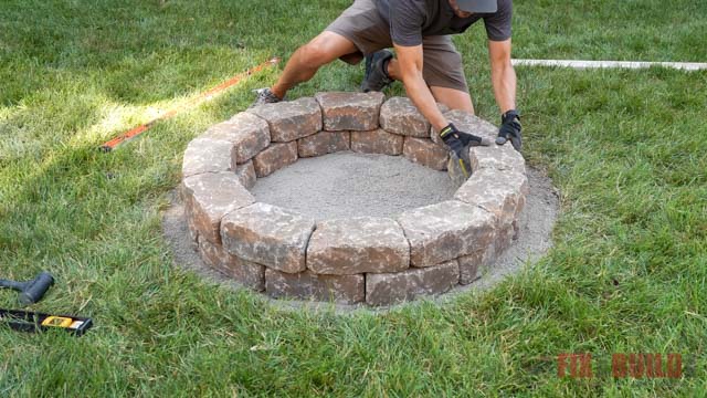 building second layer of stone fire pit